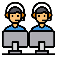Multiplayer filled outline icon