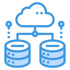Database blue outline icon