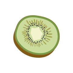 kiwi on white background. vector illustration. Flat style.