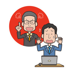 上司から叱られる男性会社員