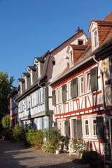 Fachwerkhäuser am Burggraben in Frankfurt-Höchst, Hessen
