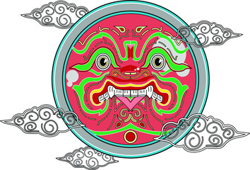 Obraz premium Tossakan Face symbolic