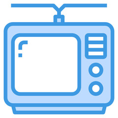 Television blue outline icon