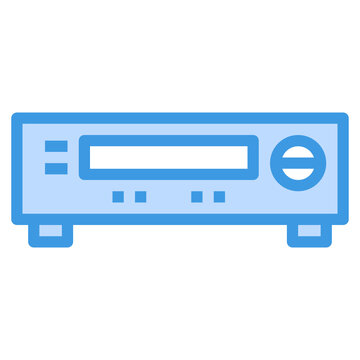 recommend clip art: VHS Player blue outline icon
