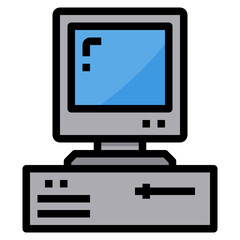 Computer filled outline icon