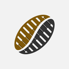 Bean Piano Music Vector Logo Design
