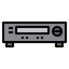 VHS Player filled outline icon