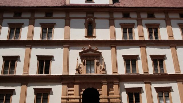 Eggenberg Palace tourist attraction in Graz, Sunny summer day, View at architecture