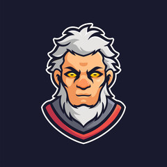 The Old Man Mascot E-sports Logo Character