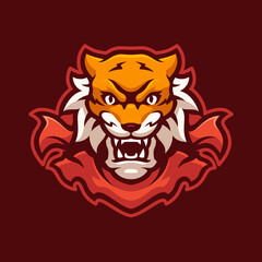 Wild Tiger Mascot E-sports Logo Character