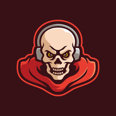 Scary Skeleton Mascot E-sports Logo Character