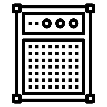 black speaker icon, simple outline clip art preview
