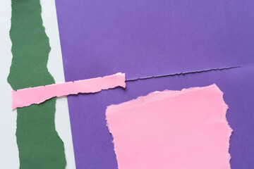 pink purple and green torn paper background
