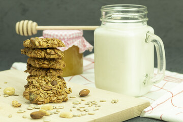 Very, delicious cookies with seeds and honey
