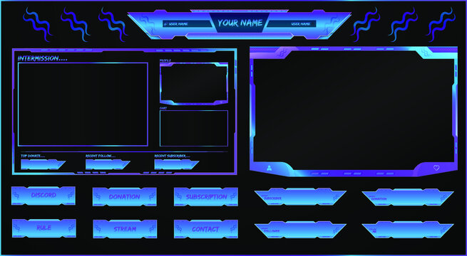 Twitch OBS Streaming Overlay With Different Alerts And Panels. Fully Customizable And Editable