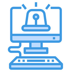 Alarm blue outline icon