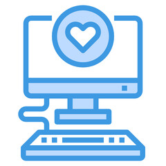 Heart blue outline icon