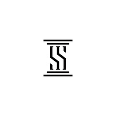 s ss initial law logo design vector template