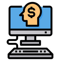 Human Mind filled outline icon