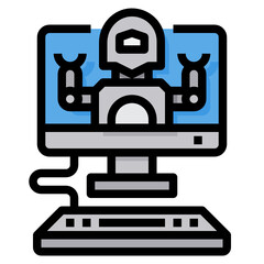 Robot filled outline icon