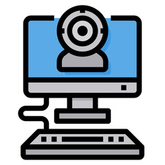 Security Camera filled outline icon