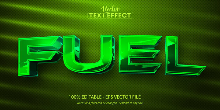 Fuel Text, Shiny Green Chrome Color Style Editable Text Effect