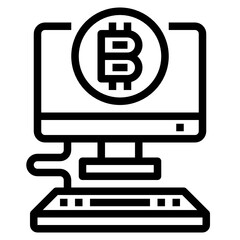 Bitcoin outline icon