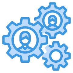 Productivity blue outline icon
