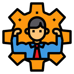 Businessman filled outline icon