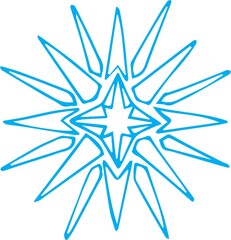 Cartoon  style snowflake. Vector stock illustration for the holidays New Year, Christmas.