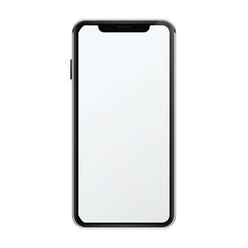 Front view of realistic smartphone Isolated on transparent background