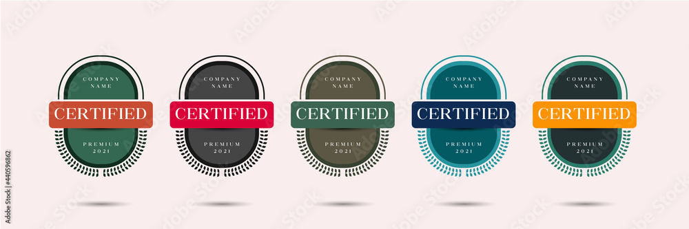 Wall mural certified badge logo design for company training badge certificates to determine based on criteria. 