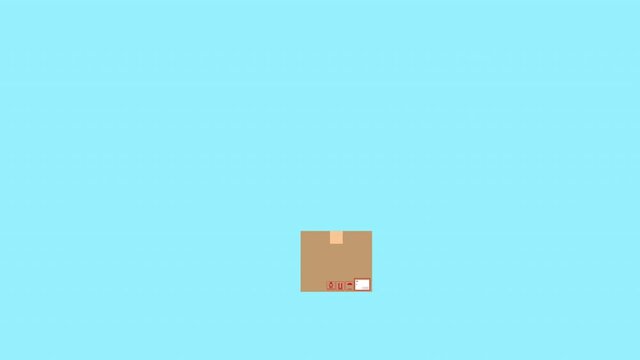 An animation of online shopping and parcel been deliver using drone to the right customer