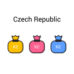 Obraz premium Czech Koruna currency. an icon for the currency of the Czech Republic