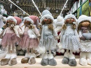 Christmas toys - dolls for girls in winter clothes - 440597421