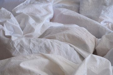 Obraz premium White linens. Blanket texture. Suitable for backgrounds.
