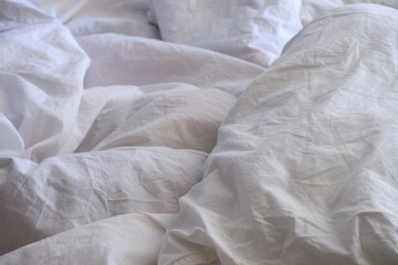 White linens. Blanket texture. Suitable for backgrounds.