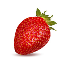 Fresh strawberry isolated on white background with clipping path