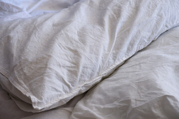 Obraz premium White linens. Blanket texture. Suitable for backgrounds.