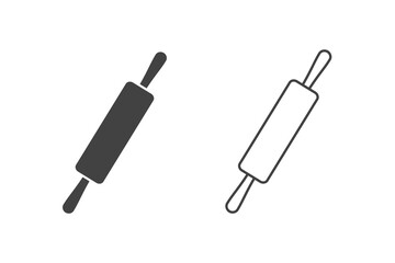 Rolling pin icon set in flat style. Vector