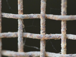 rusty metal grid