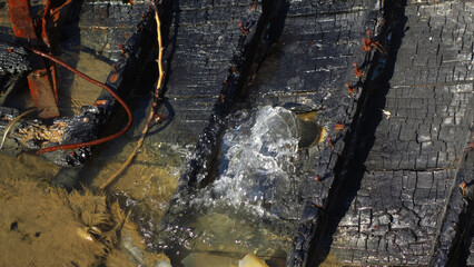 Details of a boat drowning in water, Nafplion, Greece