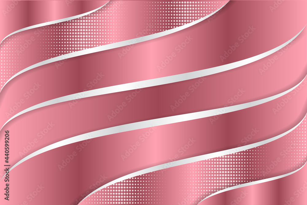 Poster elegant pink shade background with line silver elements. transparency halftone dot pattern. realisti