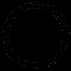 Falling Snow flakes golden pattern Holiday Vector