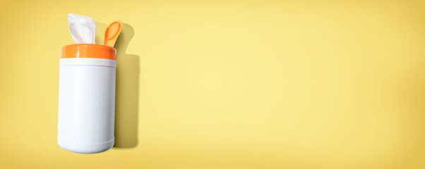 Sanitizer wipe - healthcare and hygiene concept