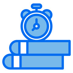 clock blue line icon