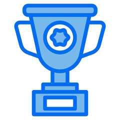 Trophy blue line icon