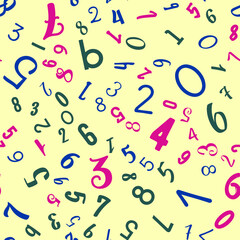 Education, school concept. Seamless vector EPS 10 pattern with numbers. Flat style