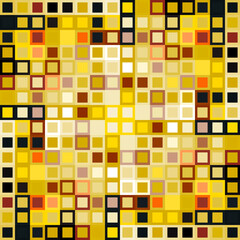 Yellow geometric tile ornament. Vector simple squared tile pattern.