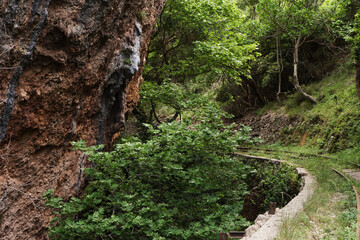 waterfall in the mountains, Zachlorou, Achaia, Greece